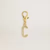 Buchstabe C-Anhänger aus goldfarbenem Messing mit Kristallen