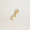 Buchstabe C-Anhänger aus goldfarbenem Messing mit Kristallen