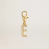 Buchstabe E-Anhänger aus goldfarbenem Messing mit Kristallen