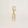 Buchstabe H-Anhänger aus goldfarbenem Messing mit Kristallen