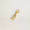 Buchstabe H-Anhänger aus goldfarbenem Messing mit Kristallen