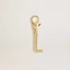 Buchstabe L-Anhänger aus goldfarbenem Messing mit Kristallen