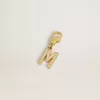Buchstabe M-Anhänger aus goldfarbenem Messing mit Kristallen
