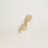 Buchstabe P-Anhänger aus goldfarbenem Messing mit Kristallen