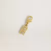 Buchstabe R-Anhänger aus goldfarbenem Messing mit Kristallen