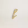 Buchstabe V-Anhänger aus goldfarbenem Messing mit Kristallen