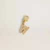Buchstabe W-Anhänger aus goldfarbenem Messing mit Kristallen