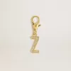 Buchstabe Z-Anhänger aus goldfarbenem Messing mit Kristallen Buchstabe Z-Anhänger aus goldfarbenem Messing mit Kristallen