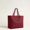 Burgunderrote Pasadena-Tasche aus glattem Leder mit goldenem Logo Burgunderrote Pasadena-Tasche aus glattem Leder mit goldenem Logo
