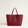 Burgunderrote Pasadena-Tasche aus glattem Leder mit goldenem Logo Burgunderrote Pasadena-Tasche aus glattem Leder mit goldenem Logo