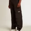 Cargohose aus schwarzem Ripstop-Nylon