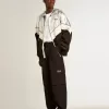 Cargohose aus schwarzem Ripstop-Nylon