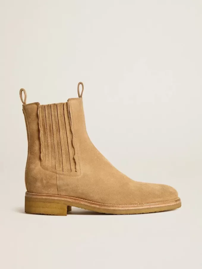 Chelsea-Stiefel aus tabakfarbenem Wildleder