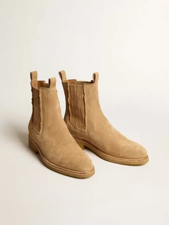 Chelsea-Stiefel aus tabakfarbenem Wildleder