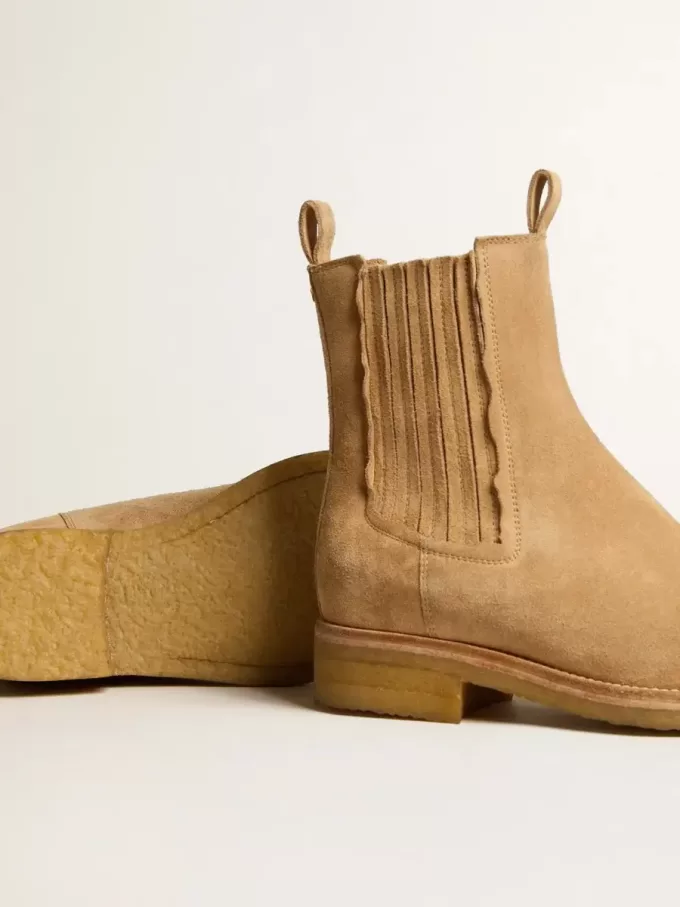 Chelsea-Stiefel aus tabakfarbenem Wildleder