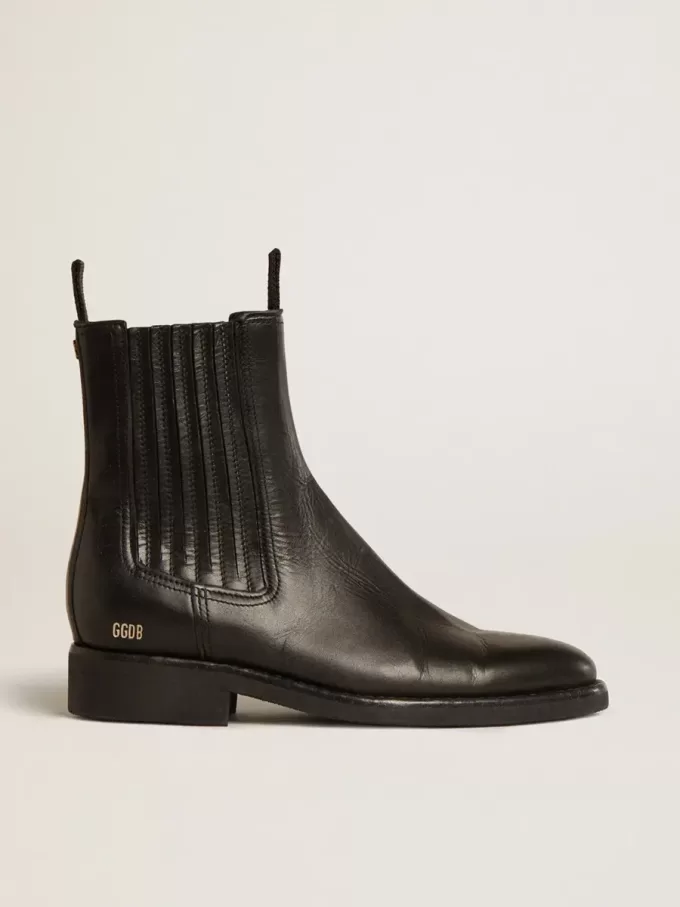 Chelsea-Stiefel für Damen aus schwarzem Leder Chelsea-Stiefel für Damen aus schwarzem Leder