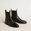 Chelsea-Stiefel für Damen aus schwarzem Leder Chelsea-Stiefel für Damen aus schwarzem Leder