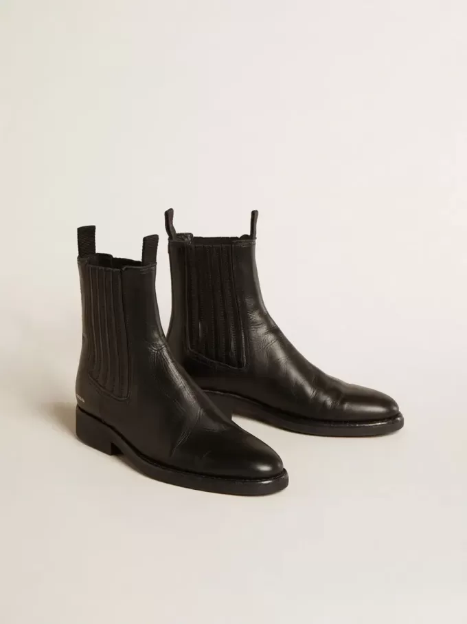 Chelsea-Stiefel für Damen aus schwarzem Leder Chelsea-Stiefel für Damen aus schwarzem Leder