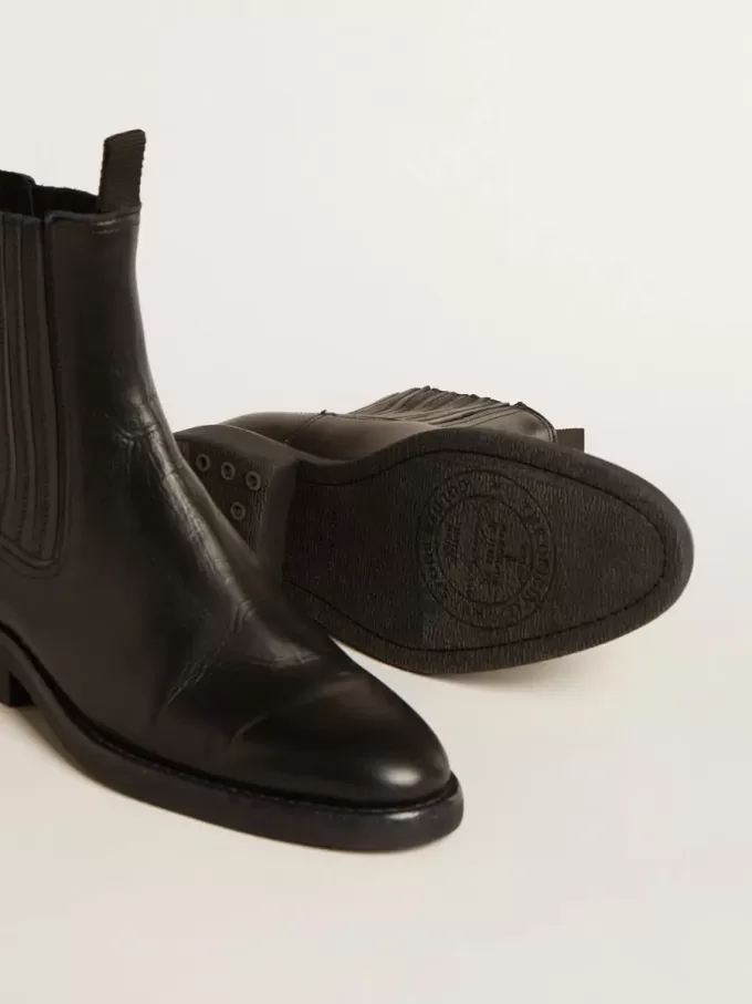 Chelsea-Stiefel für Damen aus schwarzem Leder Chelsea-Stiefel für Damen aus schwarzem Leder