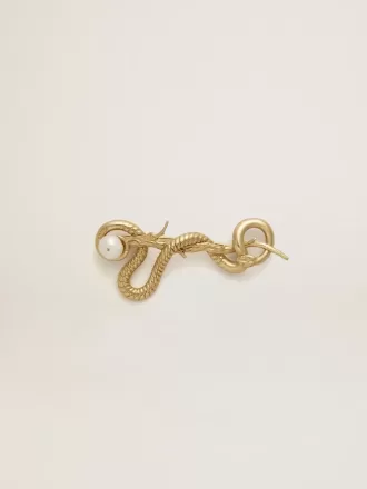 CNY antikgoldene Anstecknadel in Schlangenform
