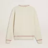CNY-Sweatshirt aus abgenutzter weißer Baumwolle mit roter Stickerei