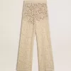 Cremefarbene, durchsichtige Spitzenhose für Damen Cremefarbene, durchsichtige Spitzenhose für Damen