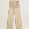 Cremefarbene, durchsichtige Spitzenhose für Damen Cremefarbene, durchsichtige Spitzenhose für Damen