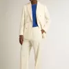 Cremefarbener Zweireiher-Blazer für Herren Cremefarbener Zweireiher-Blazer für Herren