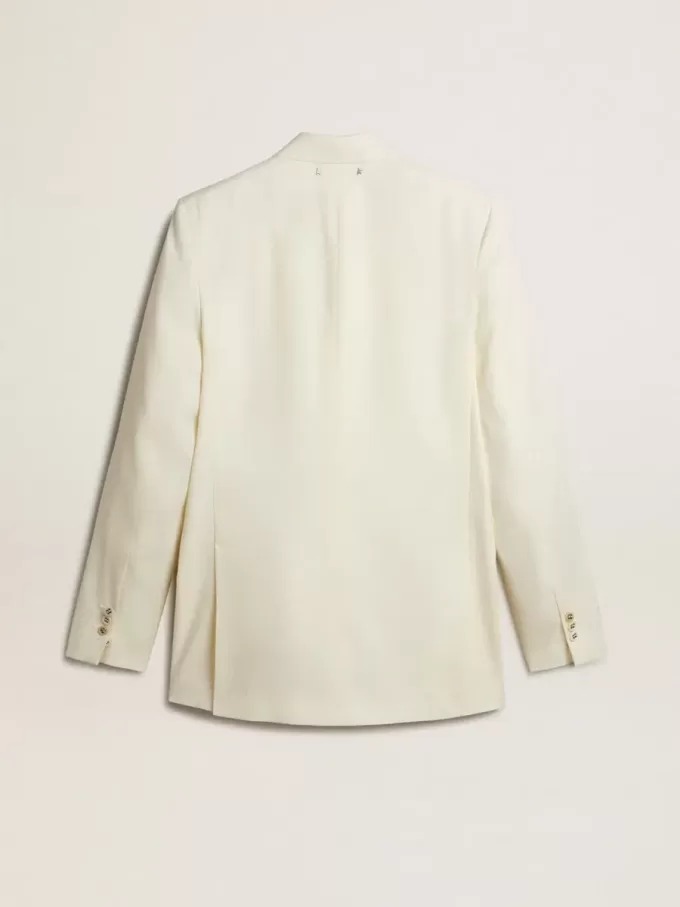 Cremefarbener Zweireiher-Blazer für Herren Cremefarbener Zweireiher-Blazer für Herren