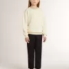 Cremefarbenes Sweatshirt für Mädchen mit Aufnäher-Schriftzug