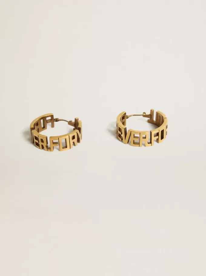 Creolen in Antikgold mit Forever For You-Schriftzug Creolen in Antikgold mit Forever For You-Schriftzug
