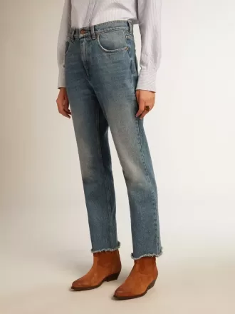 Cropped-Jeans für Damen mit mittlerer Waschung