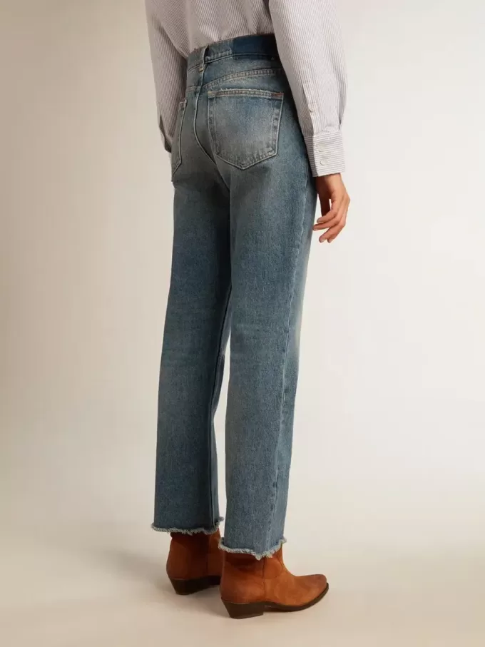 Cropped-Jeans für Damen mit mittlerer Waschung Cropped-Jeans für Damen mit mittlerer Waschung