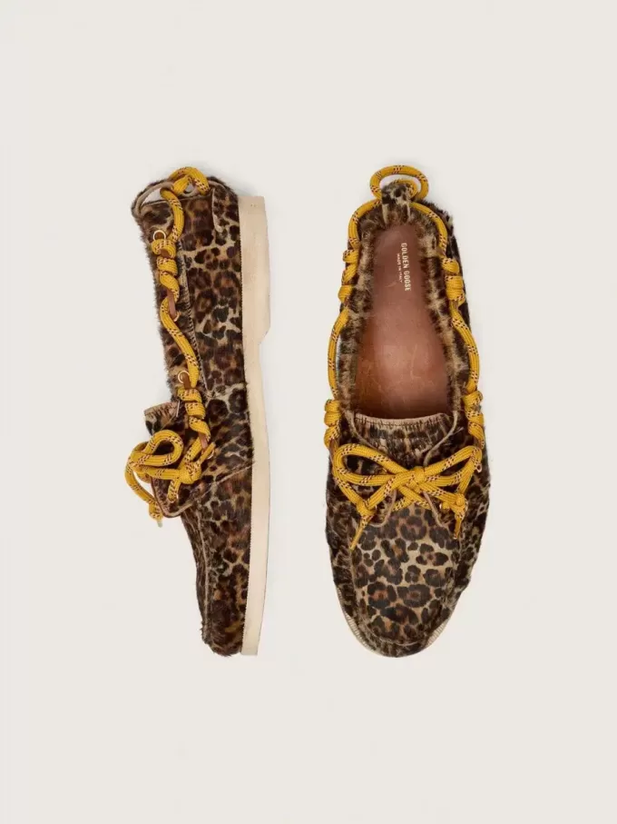 Herren-Cruise-Loafer aus Ponyfell mit Leopardenmuster