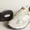 Dad-Star für Damen aus weißem Mesh und Wildleder