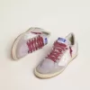 Damen Ball Star LTD aus lila Nylon mit weißem Lederstern und Wildledereinsätzen
