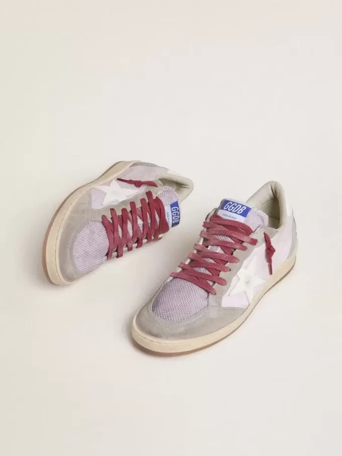 Damen Ball Star LTD aus lila Nylon mit weißem Lederstern und Wildledereinsätzen