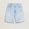 Damen-Bermudashorts aus Denim mit Used-Effekt Damen-Bermudashorts aus Denim mit Used-Effekt