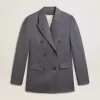 Damen-Blazer mit doppelter Knopfleiste in Babyblau