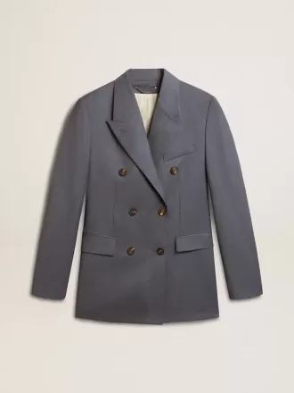 Damen-Blazer mit doppelter Knopfleiste in Babyblau
