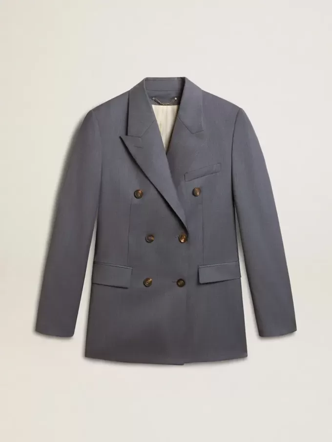 Damen-Blazer mit doppelter Knopfleiste in Babyblau