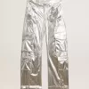 Damen-Cargohose aus silbernem Funktionsstoff