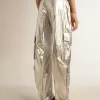 Damen-Cargohose aus silbernem Funktionsstoff