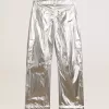 Damen-Cargohose aus silbernem Funktionsstoff