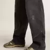 Damen-Dad-Star aus Wildleder und Nylon mit khakifarbenem Lederstern und Fersenlasche