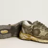 Damen-Dad-Star aus Wildleder und Nylon mit khakifarbenem Lederstern und Fersenlasche