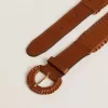 Damen-Gürtel aus gewebtem braunem Leder