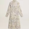 Damen-Hemdkleid mit mehrfarbigem Blumenprint aus Pailletten