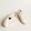 Damen-Hi-Star mit blauem Glitzerstern und platinfarbenem Glitzer-Fersenlasche Damen-Hi-Star mit blauem Glitzerstern und platinfarbenem Glitzer-Fersenlasche