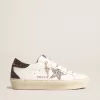 Damen-Hi Star mit silbernem Glitzerstern und rubinrotem Glitzer-Fersenlabel Damen-Hi Star mit silbernem Glitzerstern und rubinrotem Glitzer-Fersenlabel